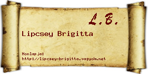 Lipcsey Brigitta névjegykártya